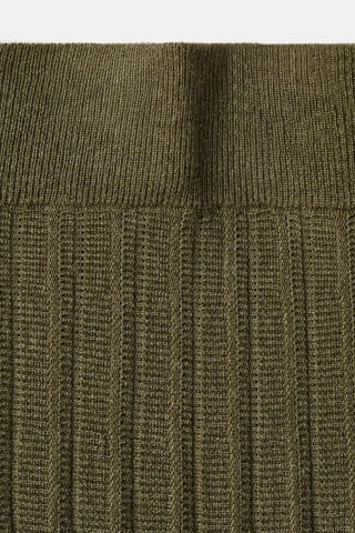 Jupe plissée maille - Kaki