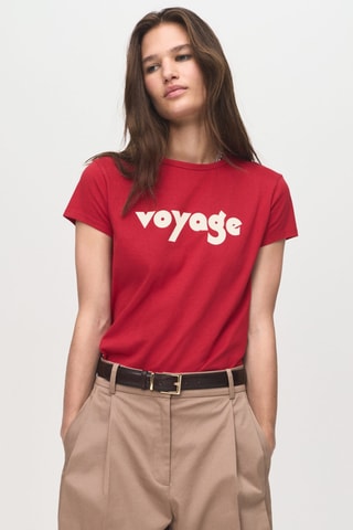 T-shirt en coton imprimé - Rouge