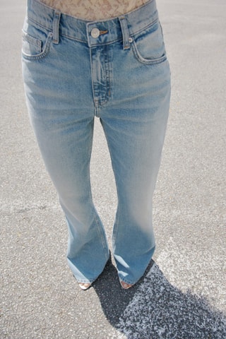 Jean flare taille mi-haute - Bleu