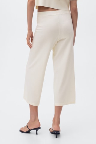 Pantalon crop maille - Écru