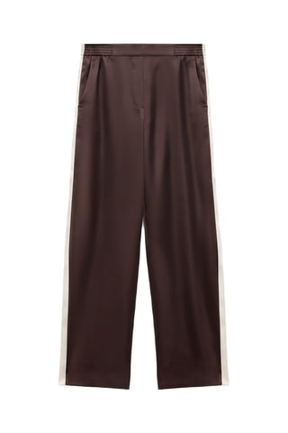 Pantalon satiné rayures contrastées - Violet