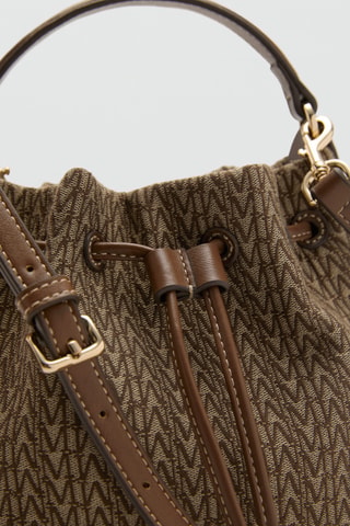 Sac seau avec logo jacquard - Marron