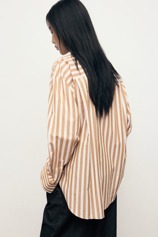 Chemise à rayures oversize - Écru