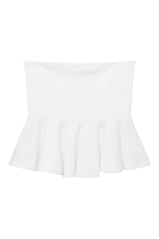 Top bustier péplum - Blanc