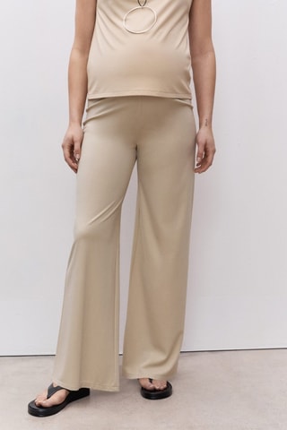 T-shirt de grossesse à col drapé - Beige
