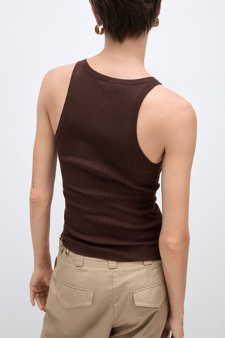 Top maille bretelles - Marron