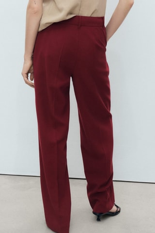Pantalón recto tiro medio - Rojo
