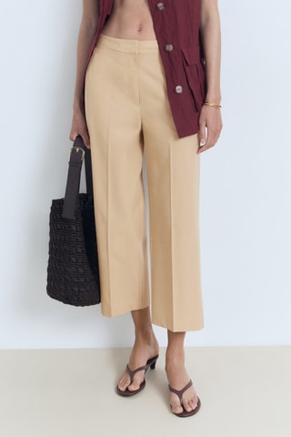 Pantalon droit 7/8 - Marron