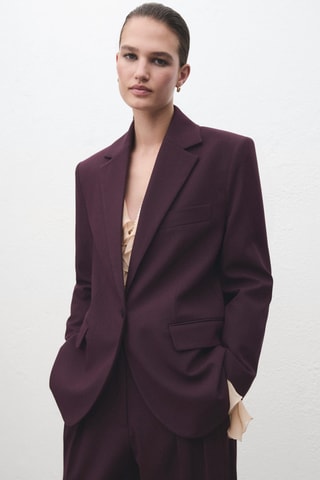 Blazer costume droit - Rouge