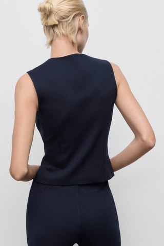 Top cintré à zip - Bleu marine