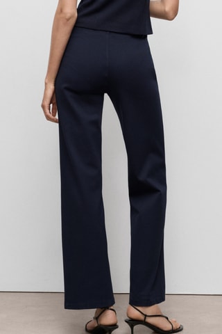 Pantalon droit taille élastique - Bleu marine