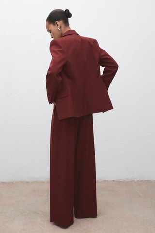 Pantalon de costume large à pinces - Bordeaux