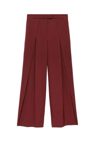 Pantalon de costume large à pinces - Bordeaux