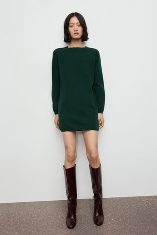 Robe maille fine - Vert foncé