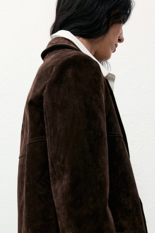 Blazer droit daim - Marron