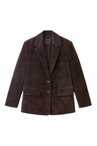 Blazer droit daim - Marron