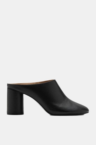 Sabots cuir talon - Noir