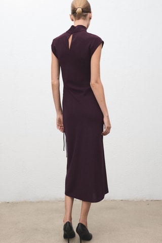 Robe col montant croisé - Violet