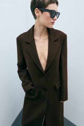 Manteau en laine structuré - Marron