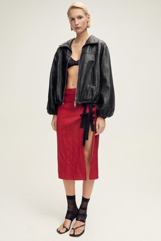 Veste cuir oversize - Noir