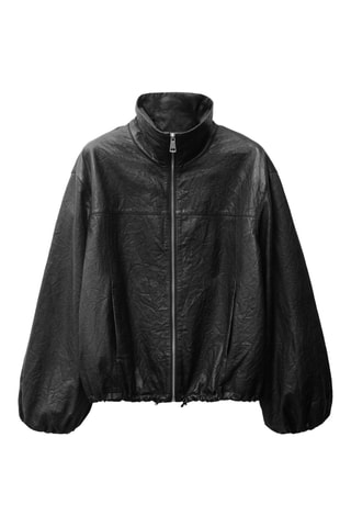 Veste cuir oversize - Noir