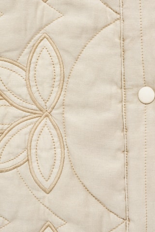 Veste matelassée broderie à fleurs - Gris