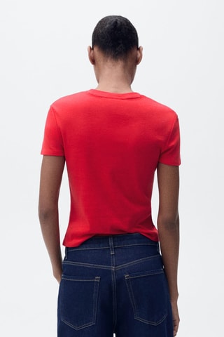 T-shirt coton ajusté - Rouge