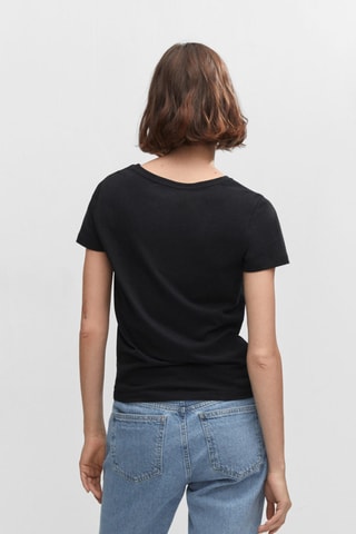 T-shirt logo métallisé - Noir