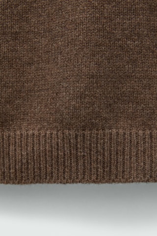 Pull-over laine col rond - Marron