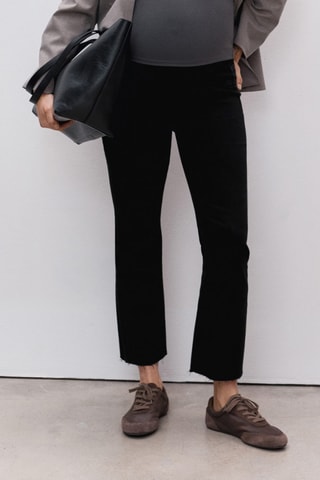 Jean de grossesse flare crop - Noir