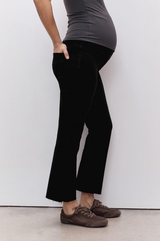 Jean de grossesse flare crop - Noir