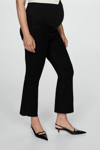 Jean de grossesse flare crop - Noir