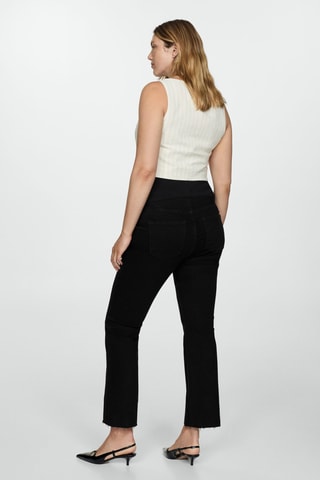 Jean de grossesse flare crop - Noir