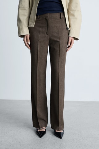 Pantalon droit fluide - Marron
