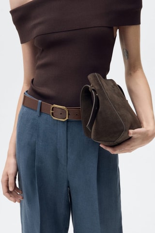 Pantalon lin à pinces - Bleu