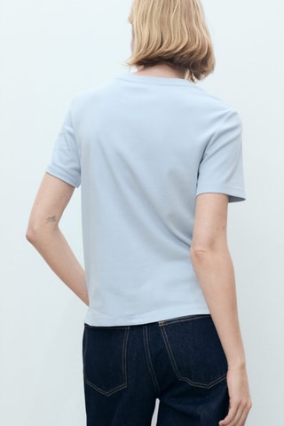 T-shirt coton manches courtes - Ciel