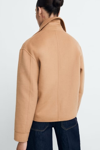 Veste laine à poches - Marron