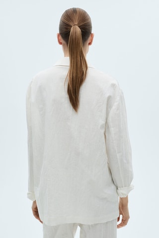 Blazer de costume effet froissé - Blanc
