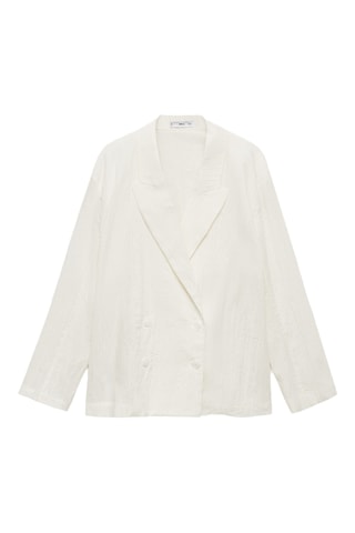 Blazer de costume effet froissé - Blanc