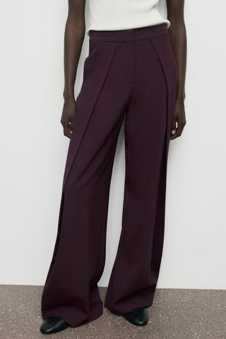 Pantalon large à pinces - Rouge