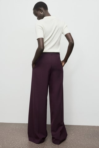 Pantalon large à pinces - Rouge