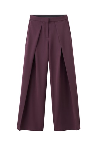 Pantalon large à pinces - Rouge