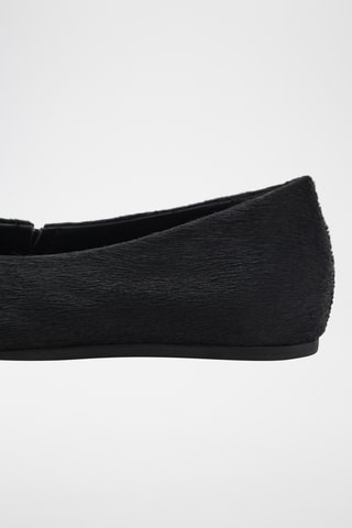 Chaussures cuir et fausse fourrure - Noir