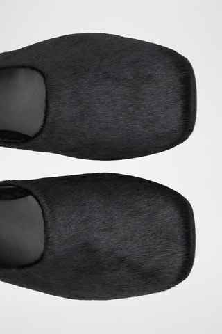 Chaussures cuir et fausse fourrure - Noir