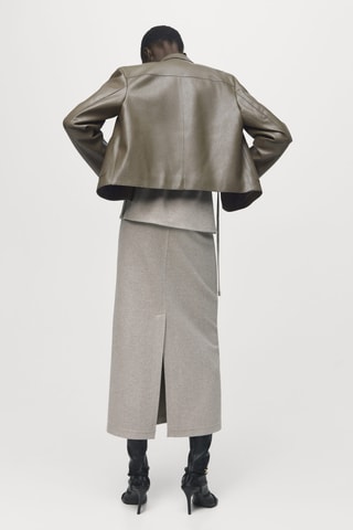 Jupe longue à taille élastique - Marron