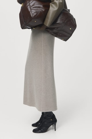 Jupe longue à taille élastique - Marron