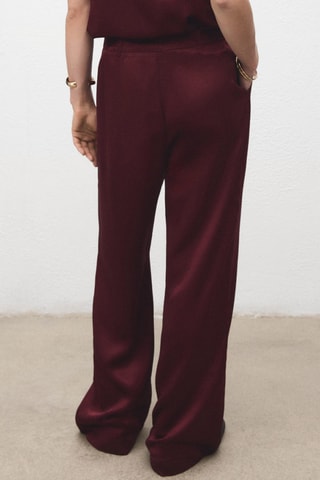 Pantalon large satiné - Rouge