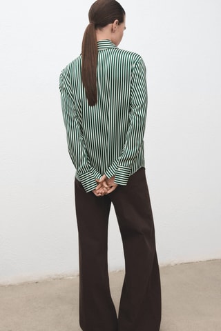 Chemise rayures combinées - Vert