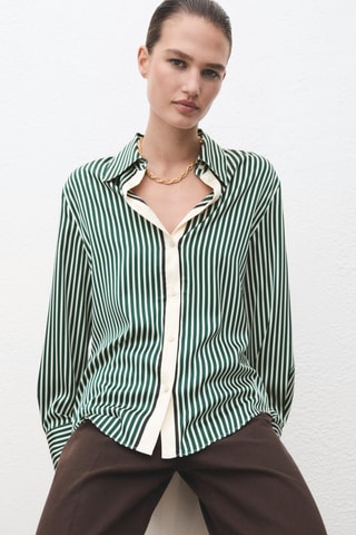 Chemise rayures combinées - Vert