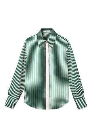 Chemise rayures combinées - Vert